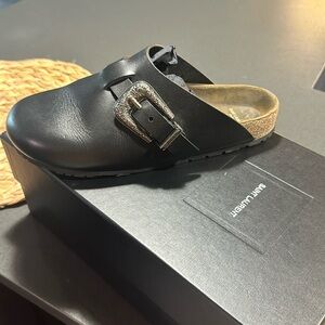 Saint Laurent Black Slides